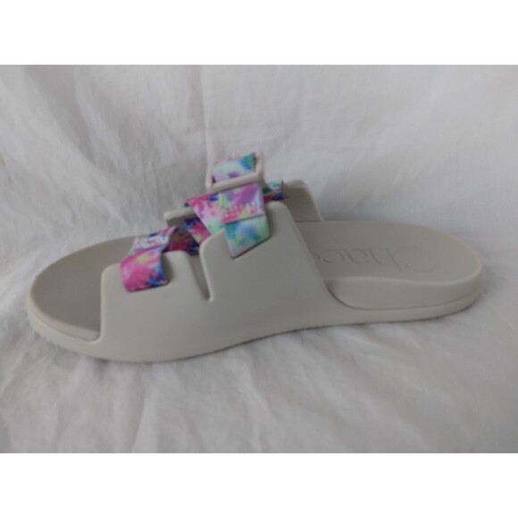 Chaco Chillos Sandals Slides Pink Blue Green Yellow Tye Dye Girls Youth Size 6 - Picture 5 of 9